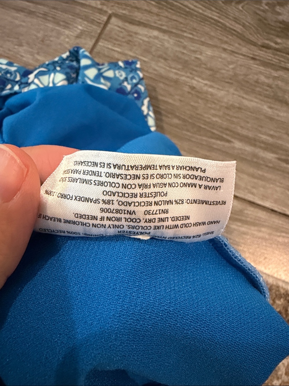 RHODE Blue Geometric-Print One-Piece Swimsuit - Picture 6 of 9